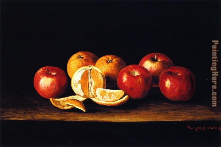 Joseph Kleitsch Still LIfe with Apples and Oranges
